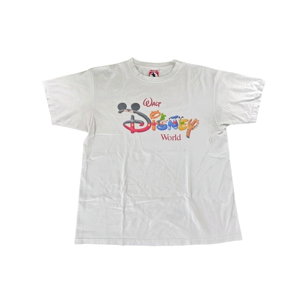 Vtg Mickey Inc Walt Disney World T Shirt Mens XL White Graphic SS USA Made